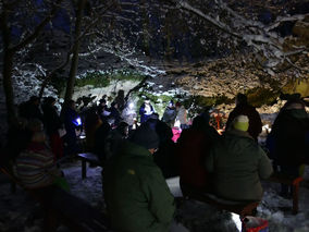 Waldadvent in der Fatima-Grotte (Foto: Karl-Franz Thiede)